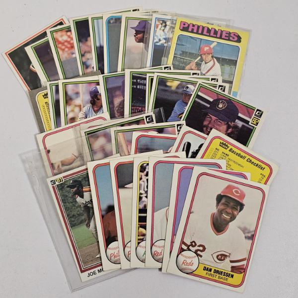 Vintage 1970s and 1980s Topps, Fleer, and Donruss Baseball Card Collection