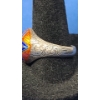 Image 8 : (2) Vintage 1920's Siam Enamel Sterling Silver Rings - Sizes 8 & 10 - Total Weight: 10.5g