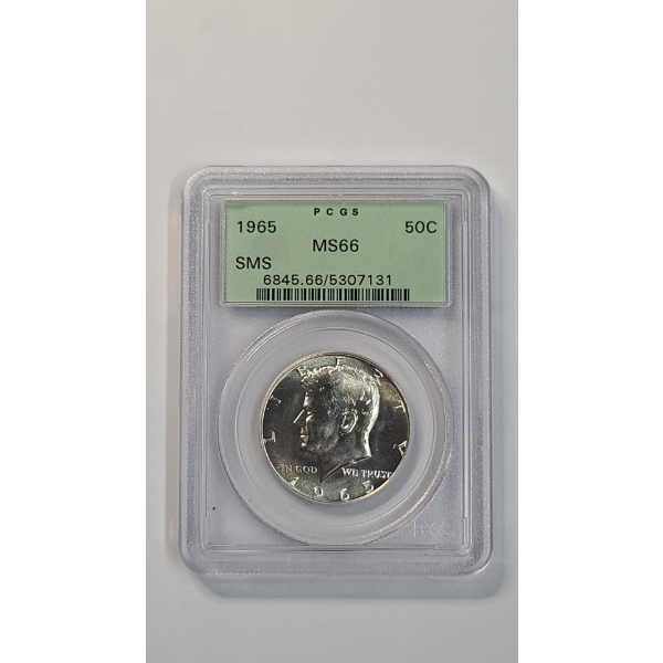 PCGS 1965 MS66 40% Silver Kennedy Half Dollar 