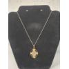 Image 1 : Gold-Tone 18in Fashion Necklace with Large Stone Pendant