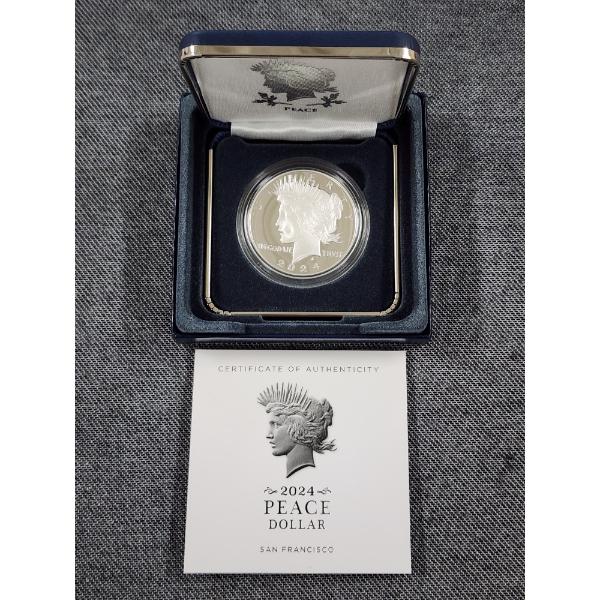 2024-S Silver Proof Peace Dollar in Original Packaging W/ COA - 99.9% Silver - ASW = 0.859 Oz