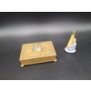 Image 1 : Vintage Jewelry Trinket Box with Photo of a Woman Apollo Made in U.S.A. - Vintage Perfume Bottle