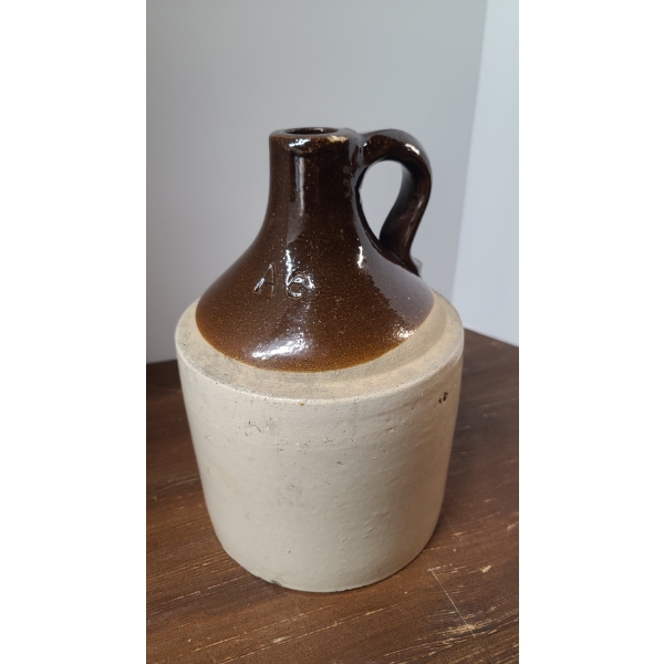 8 1/2" Vintage Stoneware Whiskey Jug Crock 