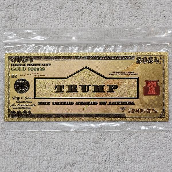 Donald Trump 2024 "One Million Dollars" Gold Foil Novelty Banknote FV: $0