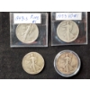 Image 1 : $2 Face Value in Assorted 90% Silver United States Walking Liberty Half Dollars Including 1917-S 