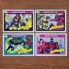 Image 1 : Four 1990 Impel Marvel Trading Cards Ft. Team Pictures & Famous Battles Including Venom & Magneto
