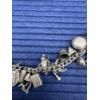 Image 3 : Sterling Charm Bracelet - Bells - Love is Blind - Globe - Flask - Pig - Fan - Etc - 49.9 Grams
