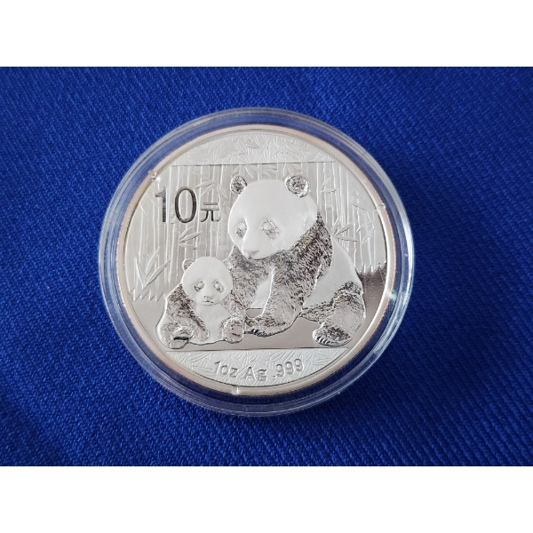 2012 China Panda 1 Troy Ounce .999 Fine Silver Coin - Mint Condition