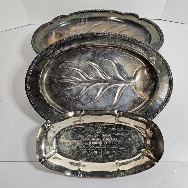 Vintage Silver Plated Meat Platters Lot - 6.2lbs