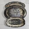Image 1 : Vintage Silver Plated Meat Platters Lot - 6.2lbs
