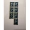Image 1 : Super Rare Civil War 10 Cent U.S. Washington Revenue Stamps - Block Of 7 - Excellent Condition