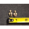 Image 2 : Pair of 10K Yellow Gold Leaf-Design & Black Opal Earrings TW: 1.8g