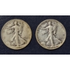 Image 1 : 2 Pcs - 1929 D & 1929 S Walking Liberty Halve Dollars 