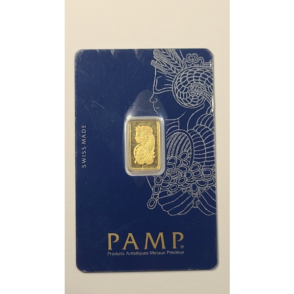 Pamp Suisse Lady Fortuna 2.5g 999.9 Fine Gold Bar Sealed In Official Veriscan Assay Card