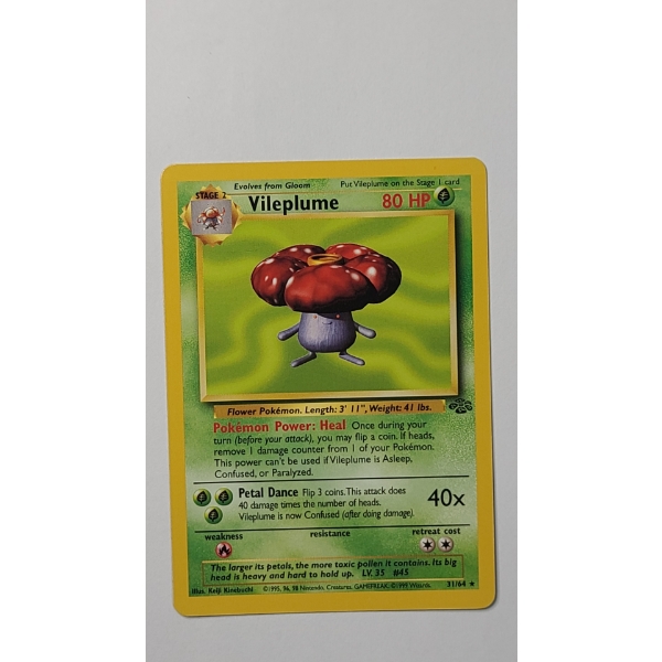 1999 Vileplume #31/64  (Non-Holo) RARE Pokemon Trading Card From The Jungle Set - Near Mint 