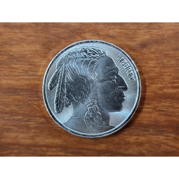 One Troy Ounce .999 Fine Silver Indian Buffalo Round - Nice Silver Stacking Coin!