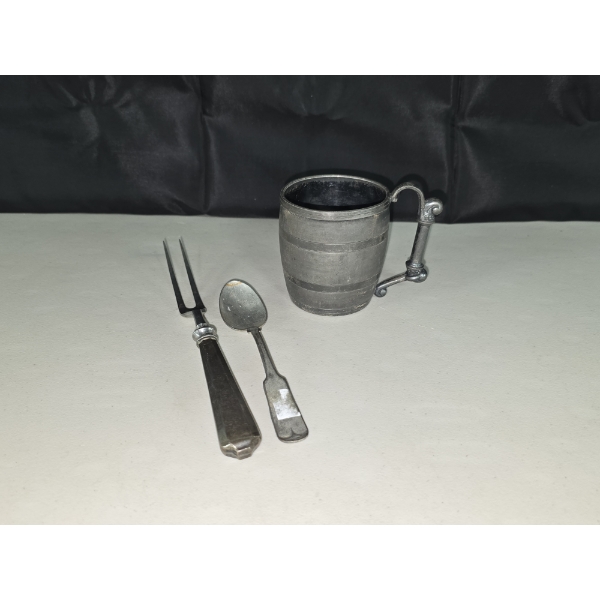 Sterling Silver Mug, Spoon, and Meat Fork - 283 grams