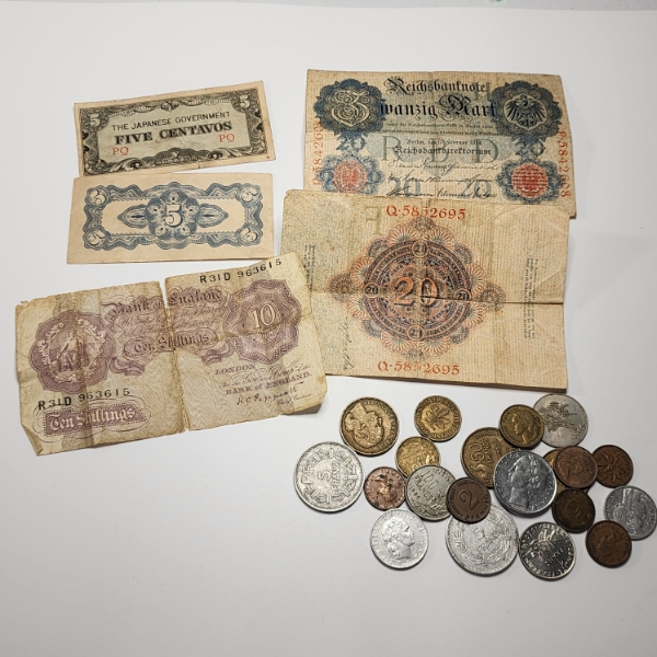 Lot of Assorted World Coins and Paper Money: Japan, France, Vietnam & More - See Photos! 