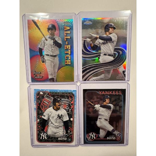 4 - Topps Juan Soto New York Yankees Baseball Cards In Protective Holders - Mint Condition 