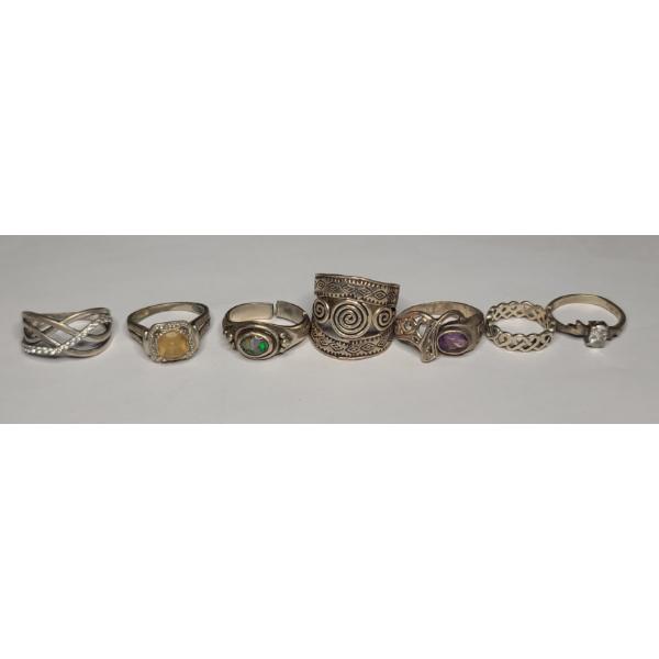 Assorted Sterling Silver Rings - Total Weight: 28.0g