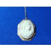 Image 4 : Vintage Carved Cameo Gold Filled Pendant Necklace & Cufflinks w/ Ruby Glass Stone