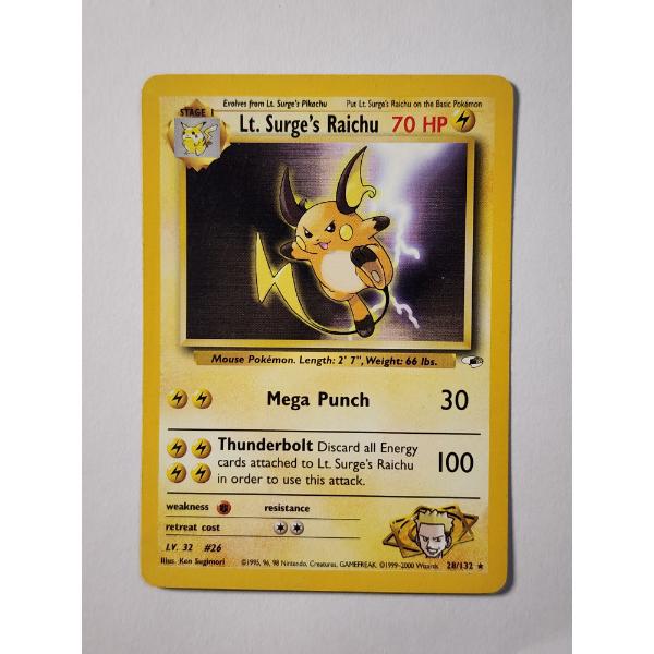 Lt. Surge's Raichu 28/132 Non-Holo Rare Vintage Pokemon Trading Card