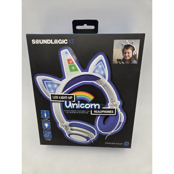 New In Box, Blue Unicorn LED Light-Up Headphones 