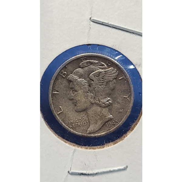 1945-S 90% Silver Mercury Head Dime - Micro S
