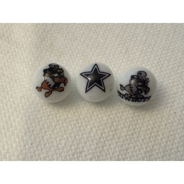 3 - Vintage Dallas Cowboys NFL Promotional Advertising Marbles