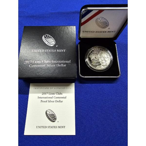 2017 Lions Club International Centennial Proof Silver Dollar - US Mint