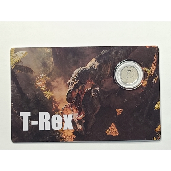 2026 $12 Republic Of Liberia 1/1000 Oz .999 Platinum T-Rex Coin In Collectible Assay Card