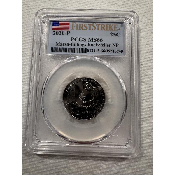 2020-P First Strike Marsh-Billings Rockefeller NP U.S. Quarter - PCGS MS66