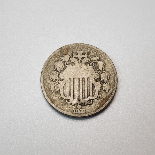 1868 Shield Nickel 5 Cent United States Coin