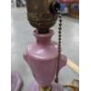 Image 2 : Rare! Pair Of Vintage Frosted Lavender Glass 11'' Pull Chain Bedside Table Electric Lamps 
