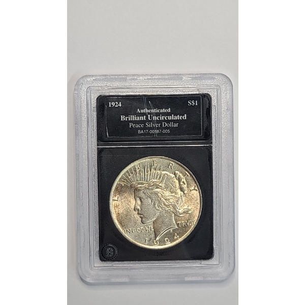 United States 1924 Brilliant Uncirculated 90% Silver Peace Dollar