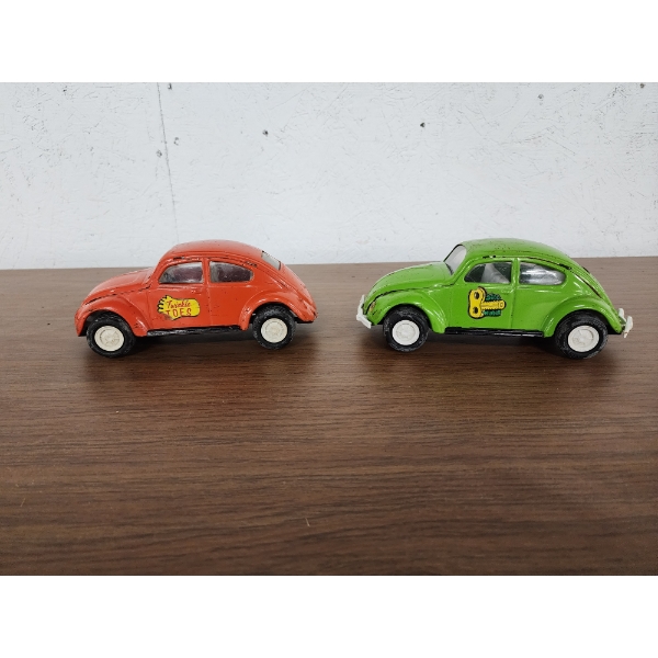(2) Vintage Collectible Tonka Volkswagen Beetle Toy Cars Includes "Twinkle Toes" & "Side Winder"