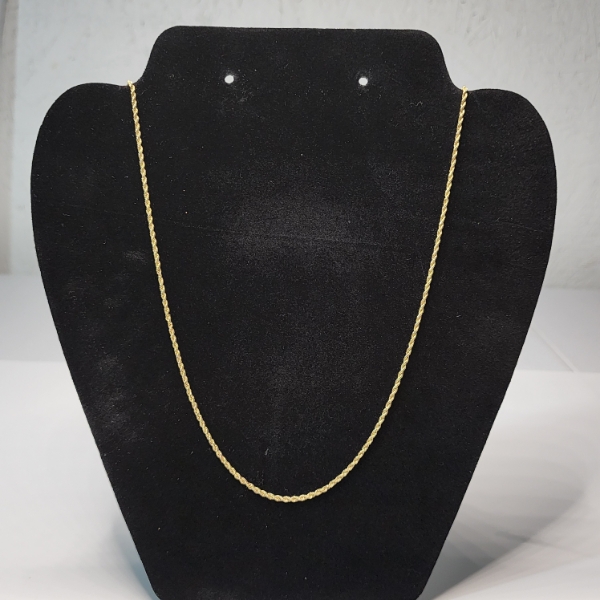 14K Yellow Gold Twist Chain Necklace, Broken - TW: 6.6g