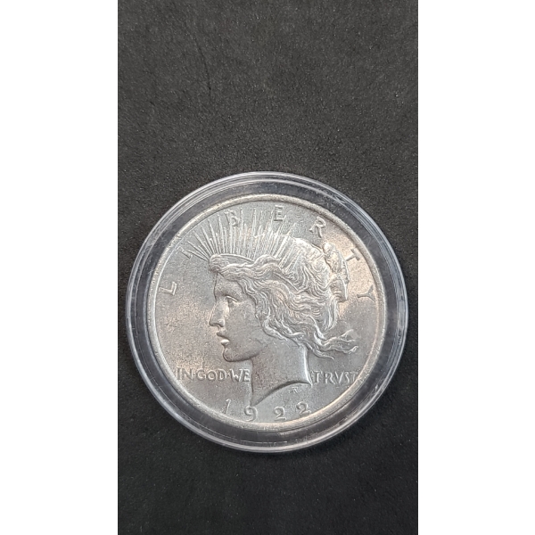 United States 1922 90% Silver Peace Dollar In Coin Capsule