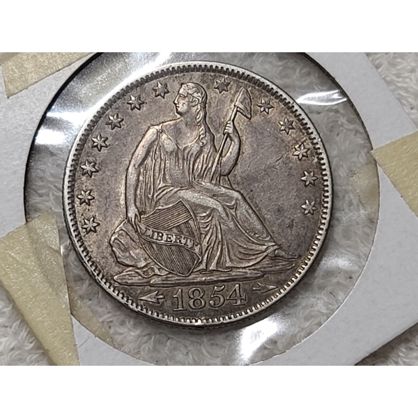 1854-O Seated Liberty Silver Half Dollar - Beautiful Shape!