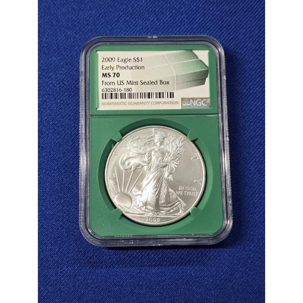 2009 American Silver Eagle *Early Production* NGC MS 70 $1 1 oz Fine Silver 