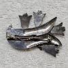 Image 3 : EXQUISITE!!! Vintage Taxco Mexico 925 Sterling Silver Turquoise Tulip Floral Brooch 2.25" (11.9g)