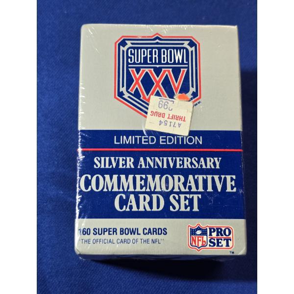 NFL Pro Set Super Bowl XXV Limited Edition Silver Anniversary Commemorative Card Set - SEALED
