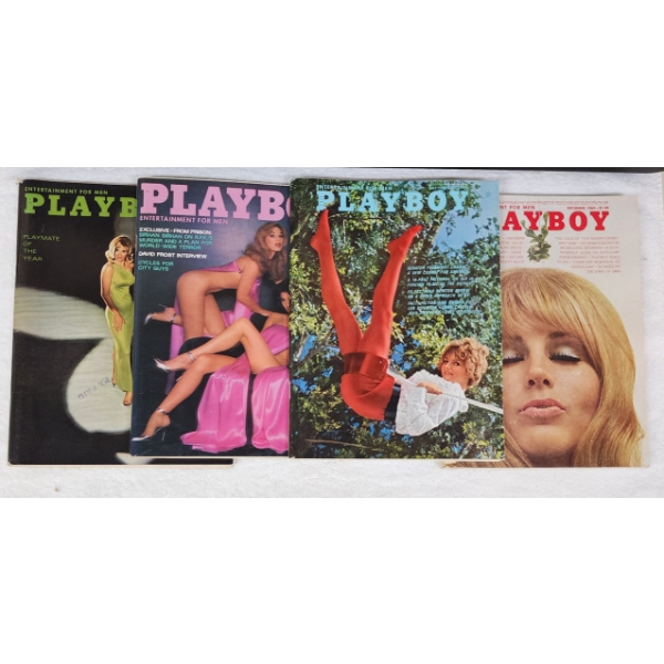 Collection of Four Vintage Playboy Magazines ~ Featuring Three 1960's & A 1970's Edition!