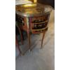 Image 6 : Pair Of 4 Leg Half Round Occasional 3 Drawer Side Tables - Detailed Hand Painted Workmanship