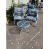 Image 1 : Two Metal Patio Chairs w/ Cushions