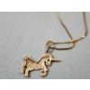 Image 3 : Beautiful 14K Gold Necklace with Unicorn Pendant 16in Total Weight: 1.8g