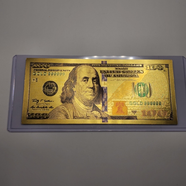 United States Series 2009-A $100 24K 999999 Gold Foil Note