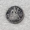 Image 1 : 1854 Philadelphia Mint Arrows At Date Seated Liberty 90% Silver Dime Coin