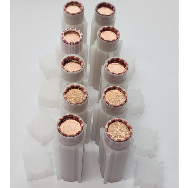 TEN Rolls of U.S. Lincoln Cents, In Tubes, Assorted Years, FV: $5.00