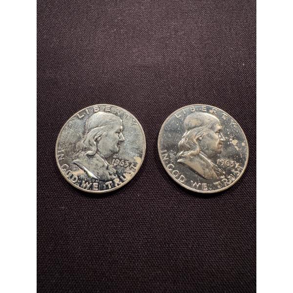 2 - 1963 United States Ben Franklin Silver Proof Coins - Mint Condition